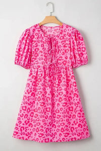 Leopard Tie Front Puff Sleeve Dress - Update AvenueTrendsi1001000873616791001000873616793819feb4 - f63f - 49bd - a8a8 - 07fd945418a5 - Max - OriginHot Pink