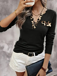 Leopard Trim Long Sleeve T-Shirt - Update AvenueT-ShirtsTrendsi100100706707385100100706707385295d88d238ee4a6c8362c370bb4a271f - Max - OriginBlack
