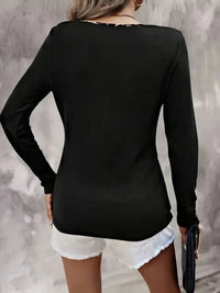 Leopard Trim Long Sleeve T-Shirt - Update AvenueT-ShirtsTrendsi100100706707385100100706707385098cb9d17610425e9d21f460ab4f8016 - Max - OriginBlack