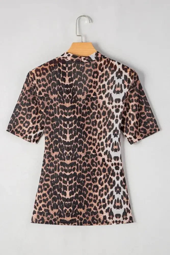 Leopard Wrapped V Neck Slim Short Sleeve Top - Update AvenueT-ShirtsTrendsi1001009927037121001009927037124a6656ed - 8dff - 4fba - bc55 - 02cf55e65cef - Max - OriginLeopard