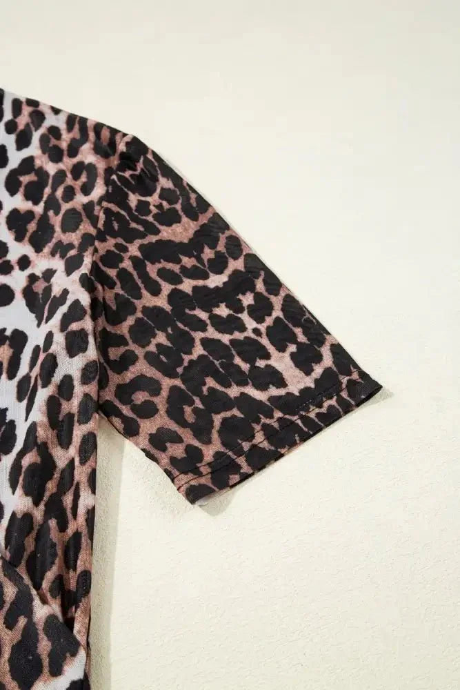 Leopard Wrapped V Neck Slim Short Sleeve Top - Update AvenueT-ShirtsTrendsi10010099270371210010099270371221a21cdf - 20d8 - 4348 - b599 - 8e9f5ec724f4 - Max - OriginLeopard