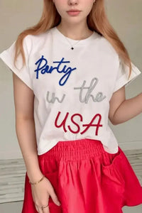 Letter Round Neck Short Sleeve T-Shirt - Update AvenueFestival VibesTrendsi1001002692210981001002692210987d5501b7 - f921 - 456c - 8e6c - a46b308020c2 - MaxWhite