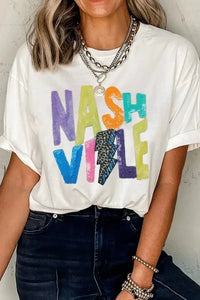Lightening NASHVILLE Sequin Round Neck T-Shirt - Update AvenueFestival VibesTrendsi1001009172341311001009172341315f72a6f7 - e662 - 4add - aacf - 537e6a0ac082 - MaxWhite