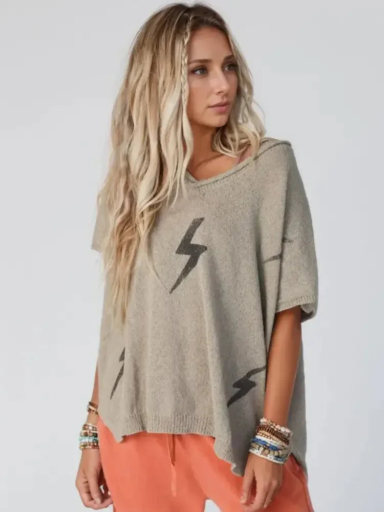 Lightning V - Neck Short Sleeve Knit Top - Update AvenueT-ShirtsTrendsi100100064116682100100064116682860374c1 - c5da - 48d2 - b1cb - ce0a92bb84af - Max - OriginMocha