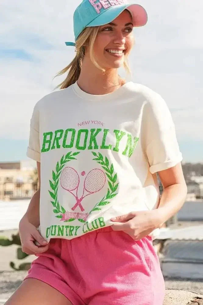Lime 'N' Chili Brooklyn Graphic Round Neck Short Sleeve Top - Update AvenueT-ShirtsTrendsi1001005452018401001005452018405ef4a895399441e49700d090817fb1fe - Max - OriginCREAM