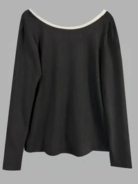 Long Sleeve Bow Tie Back T-Shirt - Update AvenueT-ShirtsTrendsi100100509479424100100509479424f4caf6260cb046c381bb93bba0f45d41 - Max - OriginBlack/White