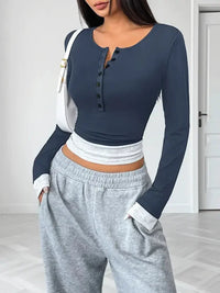 Long Sleeve Button Front Fitted T-Shirt - Update AvenueT-ShirtsTrendsi1001008018613891001008018613891e4aaec3 - 2d31 - 4467 - b8c7 - b15d52b07b9f - Max - OriginDark Blue