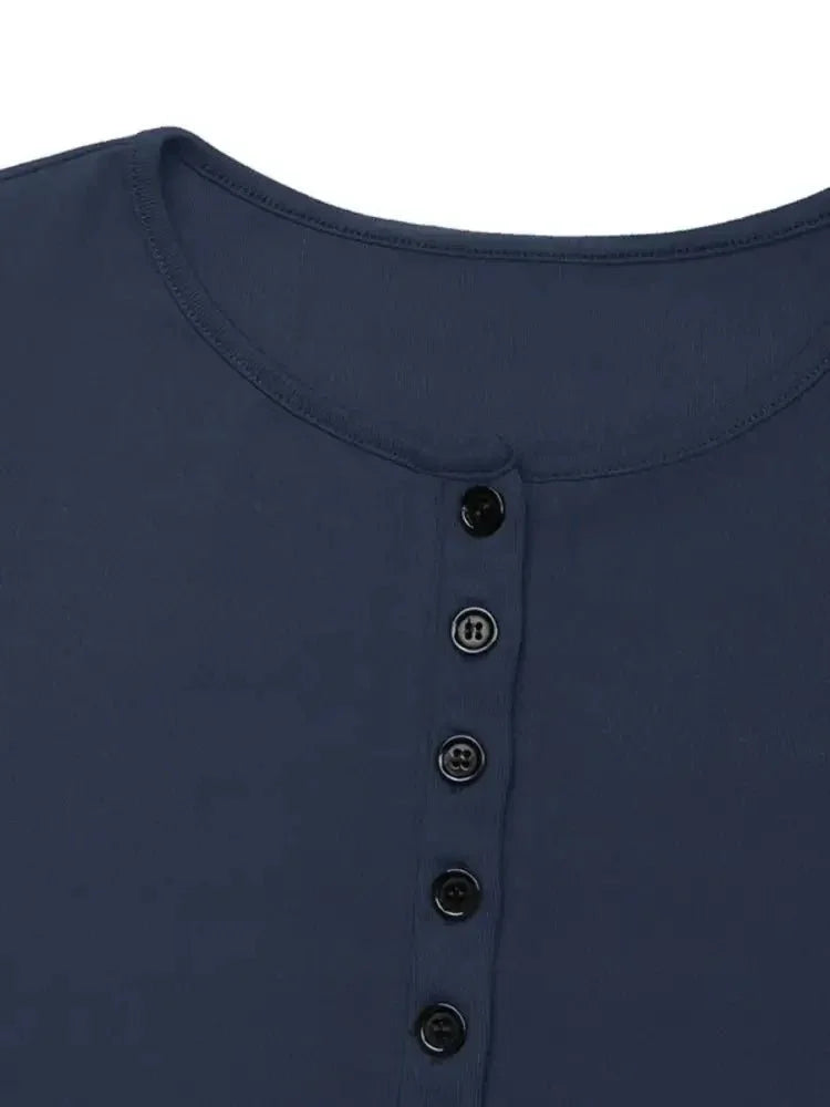 Long Sleeve Button Front Fitted T-Shirt - Update AvenueT-ShirtsTrendsi1001008018613891001008018613891bae8403 - 3d0c - 41f5 - b4be - 42a538003673 - Max - OriginDark Blue