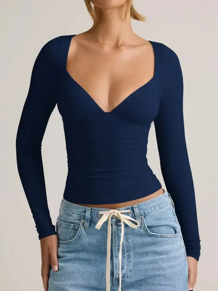 Long Sleeve Fitted T-Shirt - Update AvenueT-ShirtsTrendsi100100702261657100100702261657d85b4b6eb1da4127af49a35744a2de42 - Max - OriginNavy Blue