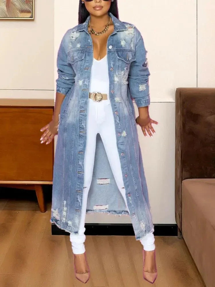 Long Sleeve Raw Hem Denim Jacket - Update AvenueTrendsi100100178083334100100178083334fe2861a2e53644e28880f12670dd0411 - MaxLight