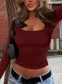 Long Sleeve Scoop Neck T-Shirt - Update AvenueT-ShirtsTrendsi100100401237262100100401237262f4b00392bc004cf49ba190f5d1727d25 - Max - OriginBurgundy