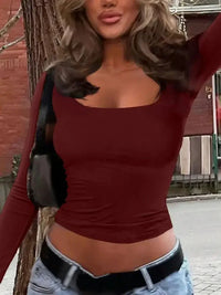 Long Sleeve Scoop Neck T-Shirt - Update AvenueT-ShirtsTrendsi10010040123726210010040123726239a83c023a484eb7a53acc4c033ffb8d - Max - OriginBurgundy