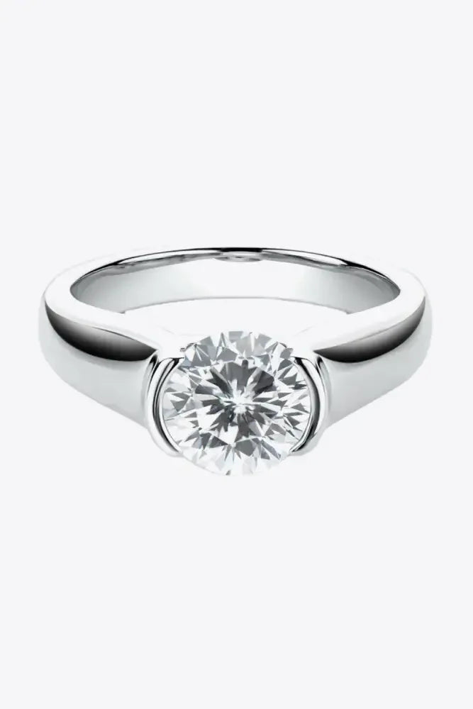 Looking Good 2 Carat Moissanite Platinum-Plated Ring