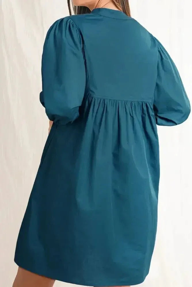 Loose Fit Puff Sleeve Mini Dress - Update AvenueTrendsi100100044458546100100044458546290616a9 - 566f - 47dc - 9c06 - a54eb3febbc0 - Max - OriginPeacock Blue
