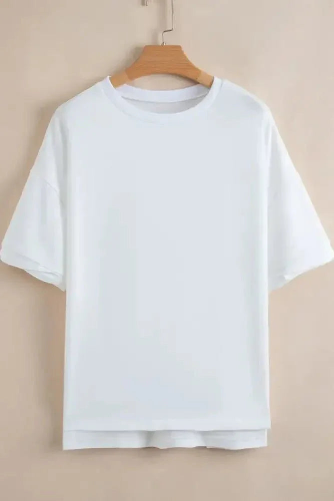 Loose Half Sleeve Hi Low Hem T Shirt - Update AvenueT-ShirtsTrendsi1001005707270621001005707270627d300c0a - 0f50 - 48b3 - a7f2 - 77098c86108e - Max - OriginWhite