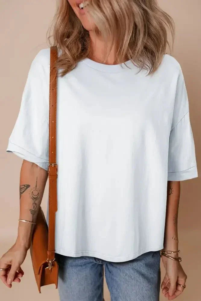 Loose Half Sleeve Hi Low Hem T Shirt - Update AvenueT-ShirtsTrendsi100100570727062100100570727062b9444794 - a36b - 47eb - 9632 - d6ae4b9509eb - Max - OriginWhite