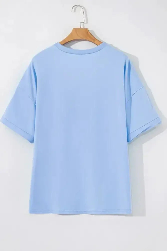 Loose Half Sleeve Hi Low Hem T Shirt - Update AvenueT-ShirtsTrendsi1001005707280191001005707280192ccf76a9 - c5f9 - 435a - a218 - f1e80e2bf0f9 - Max - OriginLight Blue