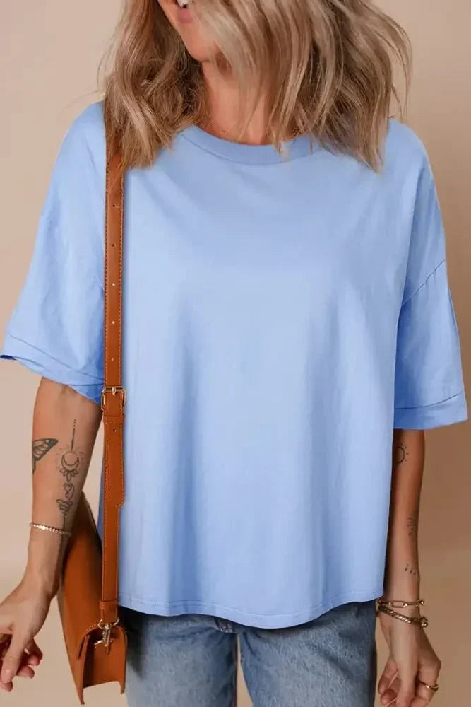Loose Half Sleeve Hi Low Hem T Shirt - Update AvenueT-ShirtsTrendsi10010057072801910010057072801947b7a61d - c535 - 41e4 - 9d1d - cfdcc6709645 - Max - OriginLight Blue