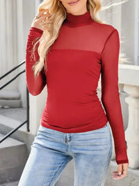 Lovelet Mock Neck Long Sleeve Top - Update AvenueFestival VibesTrendsi100100702645890100100702645890b56b00b8 - 0ea3 - 4c49 - 976a - 7c8b3967a889 - MaxDeep Red