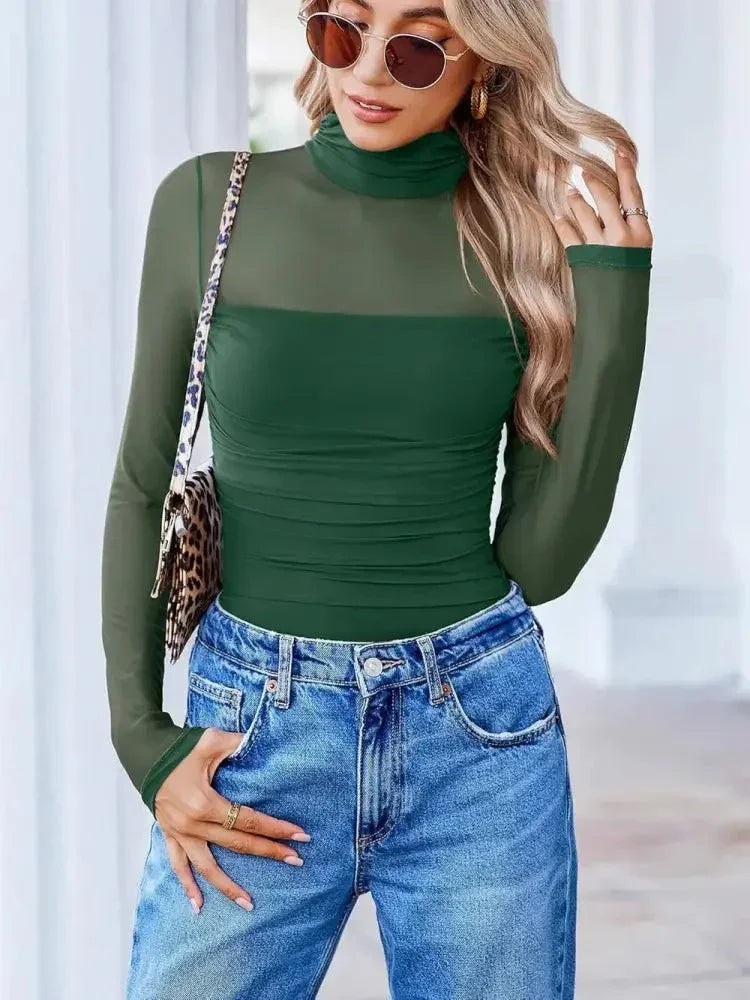 Lovelet Mock Neck Long Sleeve Top - Update AvenueFestival VibesTrendsi100100702648081100100702648081867d73d9 - 0a46 - 45e7 - af15 - 1ce58d67c453 - MaxDark Green