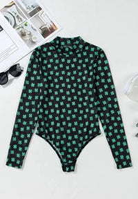 Lucky Clover Mock Neck Long Sleeve Bodysuit - Update AvenueTrendsi10010072418554010010072418554039c16875 - 51cf - 42ad - 87e2 - 1d4d2b895b79 - MaxDark Green