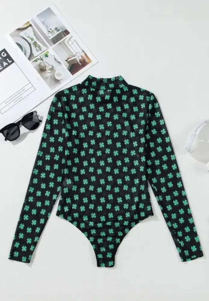 Lucky Clover Mock Neck Long Sleeve Bodysuit - Update AvenueTrendsi1001007241855401001007241855407eaa64b2 - de1c - 42bc - 9746 - 382072910e96 - MaxDark Green