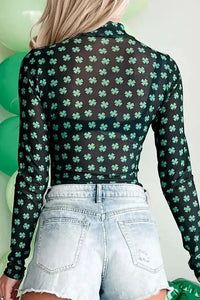 Lucky Clover Mock Neck Long Sleeve Bodysuit - Update AvenueTrendsi100100724185540100100724185540bfa8b4c0 - a2d1 - 480d - 8c2c - 03a73ee4cd6d - MaxDark Green