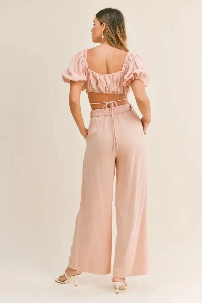 MABLE Cut Out Drawstring Crop Top and Belted Pants Set - Update AvenueFestival VibesTrendsi10010085601133010010085601133003e2135c - 929c - 4bbe - 98f9 - f26a19b4c3d8 - MaxDusty Pink