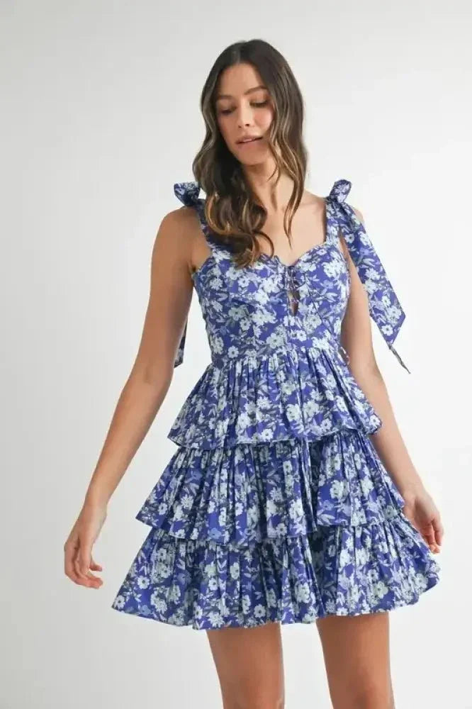 MABLE Floral Print Shoulder Tie Layered Mini Dress - Update AvenueEffortless Elegance: DressesTrendsi100100774721413100100774721413d148ad00ee4647a48d7f5ca12291ed8d - Max - OriginRoyal Blue