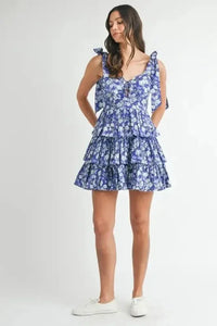 MABLE Floral Print Shoulder Tie Layered Mini Dress - Update AvenueEffortless Elegance: DressesTrendsi100100774721413100100774721413ac81178438d745da99dd5b9217364039 - Max - OriginRoyal Blue