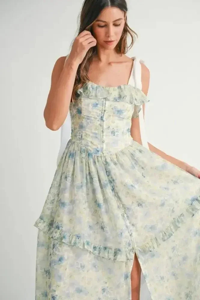 MABLE Floral Printed Shoulder Strap Midi Dress - Update AvenueEffortless Elegance: DressesTrendsi10010064285198410010064285198446ceadb739e94edba7168ce2ea0e7e5b - Max - OriginBlue