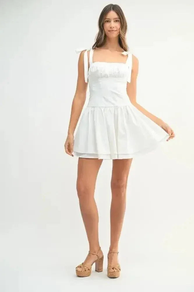 MABLE Shoulder Tie Corset Panel Mini Dress - Update AvenueEffortless Elegance: DressesTrendsi100100417961327100100417961327d7abdb89cb2a43139454f559a3caa19c - Max - OriginOFF WHITE