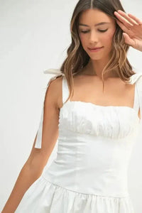 MABLE Shoulder Tie Corset Panel Mini Dress - Update AvenueEffortless Elegance: DressesTrendsi10010041796132710010041796132768e355cdce254cec8b9f65fd245d17f3 - Max - OriginOFF WHITE