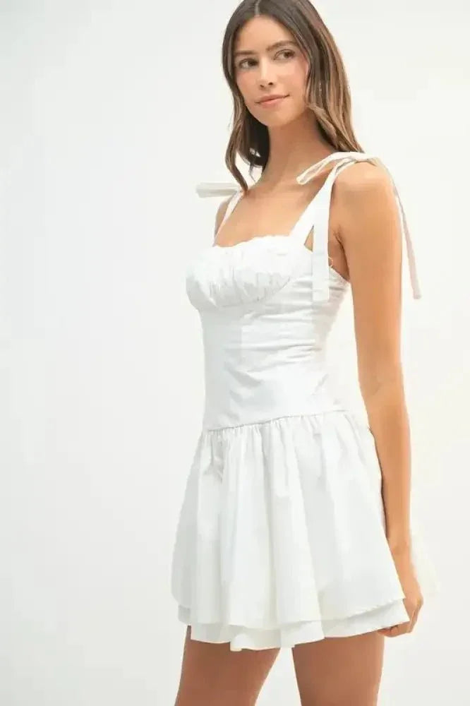 MABLE Shoulder Tie Corset Panel Mini Dress - Update AvenueEffortless Elegance: DressesTrendsi10010041796132710010041796132759baa70904174b7d9650a35f6721d079 - Max - OriginOFF WHITE
