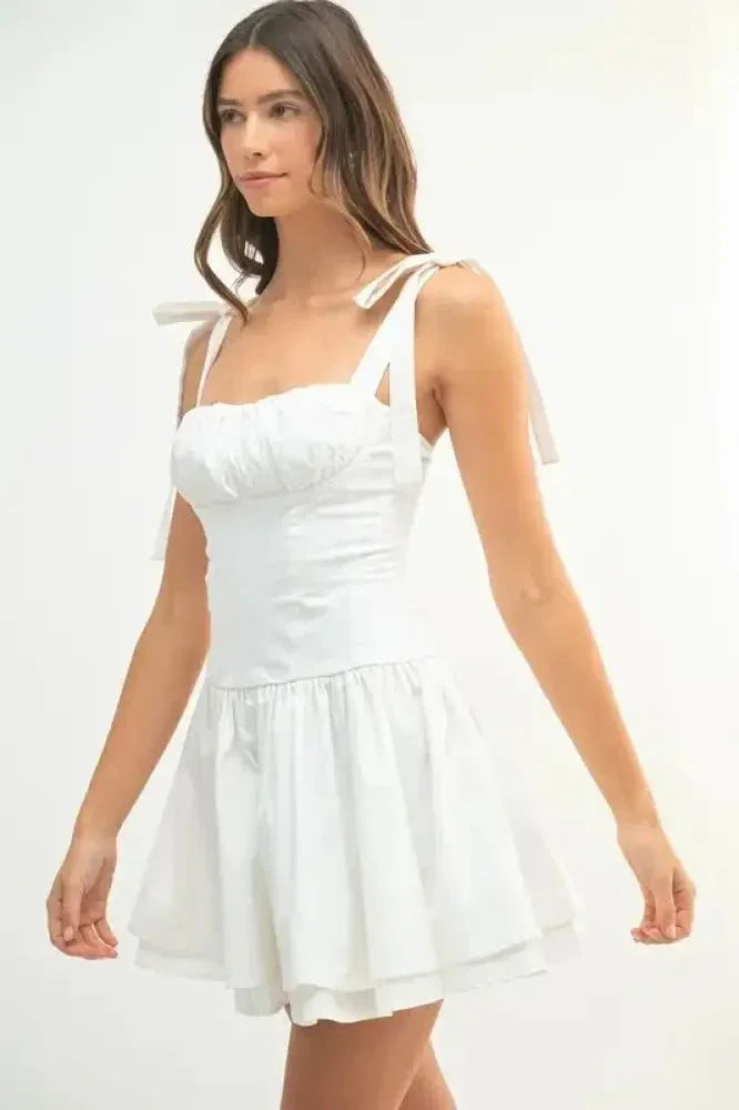 MABLE Shoulder Tie Corset Panel Mini Dress - Update AvenueEffortless Elegance: DressesTrendsi10010041796132710010041796132765b7350ca0c34ed19d9c536f4dc5f78c - Max - OriginOFF WHITE