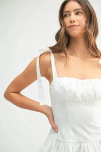MABLE Shoulder Tie Corset Panel Mini Dress - Update AvenueEffortless Elegance: DressesTrendsi100100417961327100100417961327681ac72f642c4f09b7c2da07d7823051 - Max - OriginOFF WHITE