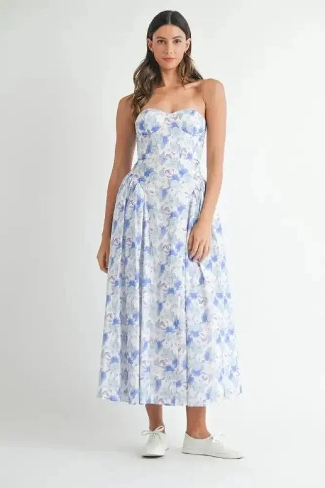 MABLE Sweetheart Neckline Floral Printed Midi Dress - Update AvenueEffortless Elegance: DressesTrendsi10010077682191510010077682191504629353053a49b4bb94d9af05521954 - Max - OriginBlue