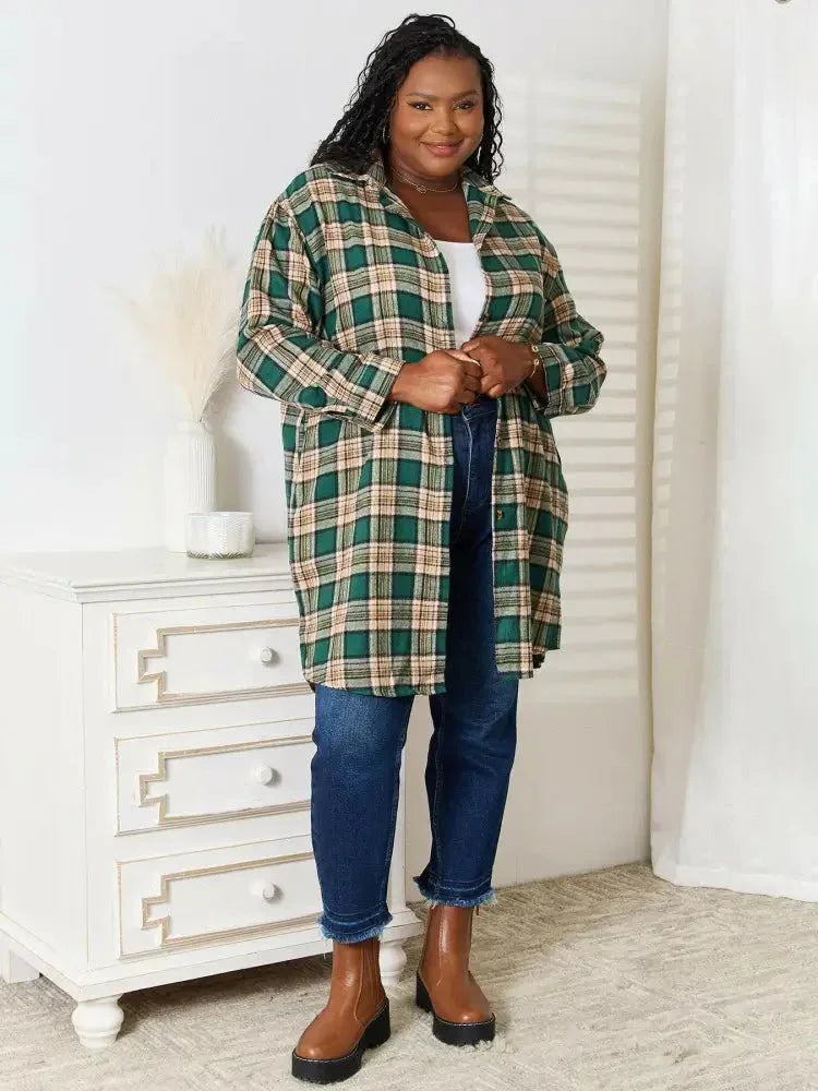 Mandy Plaid Collared Neck Long Sleeve Shirt - Update AvenueTrendsi100101815772064100101815772064551bc40052434c93931b5edc181a65b7 - MaxDark Green
