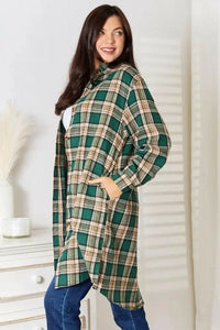 Mandy Plaid Collared Neck Long Sleeve Shirt - Update AvenueTrendsi1001018157720641001018157720646e926c41f51c4590b12997dd7e772f24 - MaxDark Green