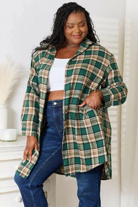 Mandy Plaid Collared Neck Long Sleeve Shirt - Update AvenueTrendsi1001018157720641001018157720641fcbca108160413788aff81a6f8b423b - MaxDark Green
