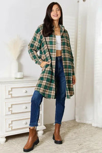 Mandy Plaid Collared Neck Long Sleeve Shirt - Update AvenueTrendsi100101815772064100101815772064c6bf78534aec4c68823af5d259b97e54 - MaxDark Green