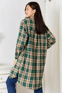 Mandy Plaid Collared Neck Long Sleeve Shirt - Update AvenueTrendsi100101815772064100101815772064fdd4da2a16a64f13a7e66d1be5ba6672 - MaxDark Green