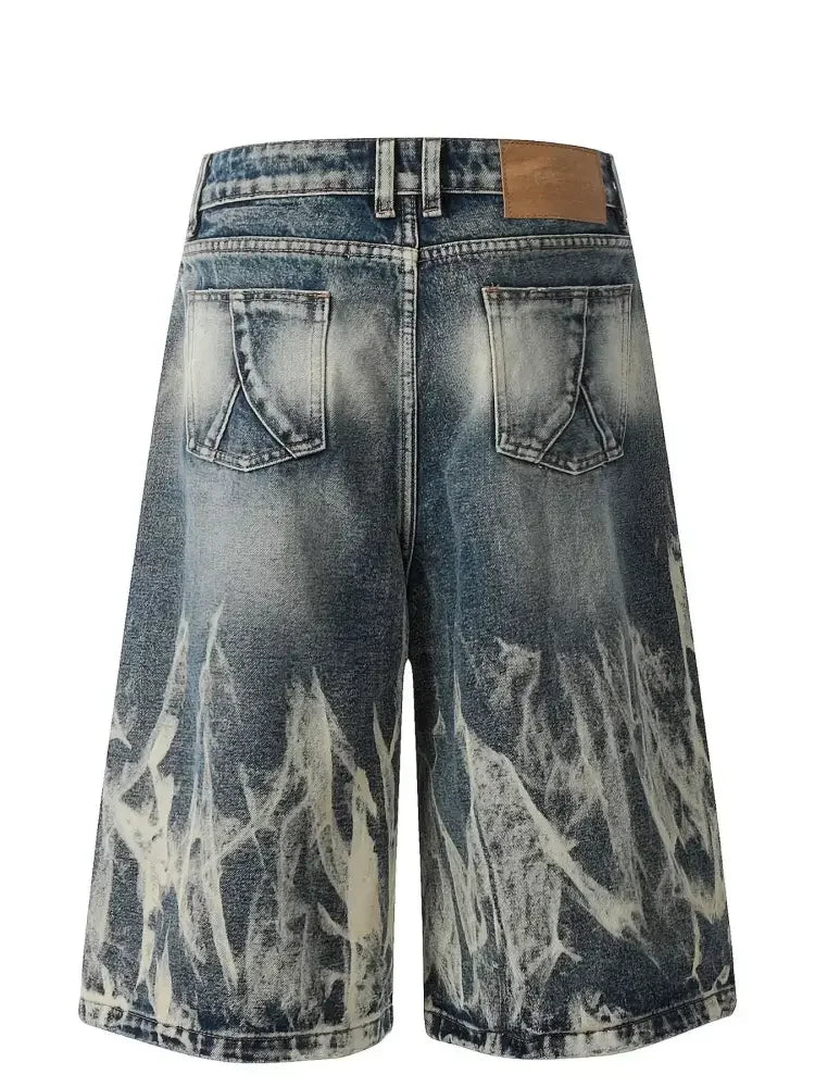 Men's Acid Wash Denim Shorts