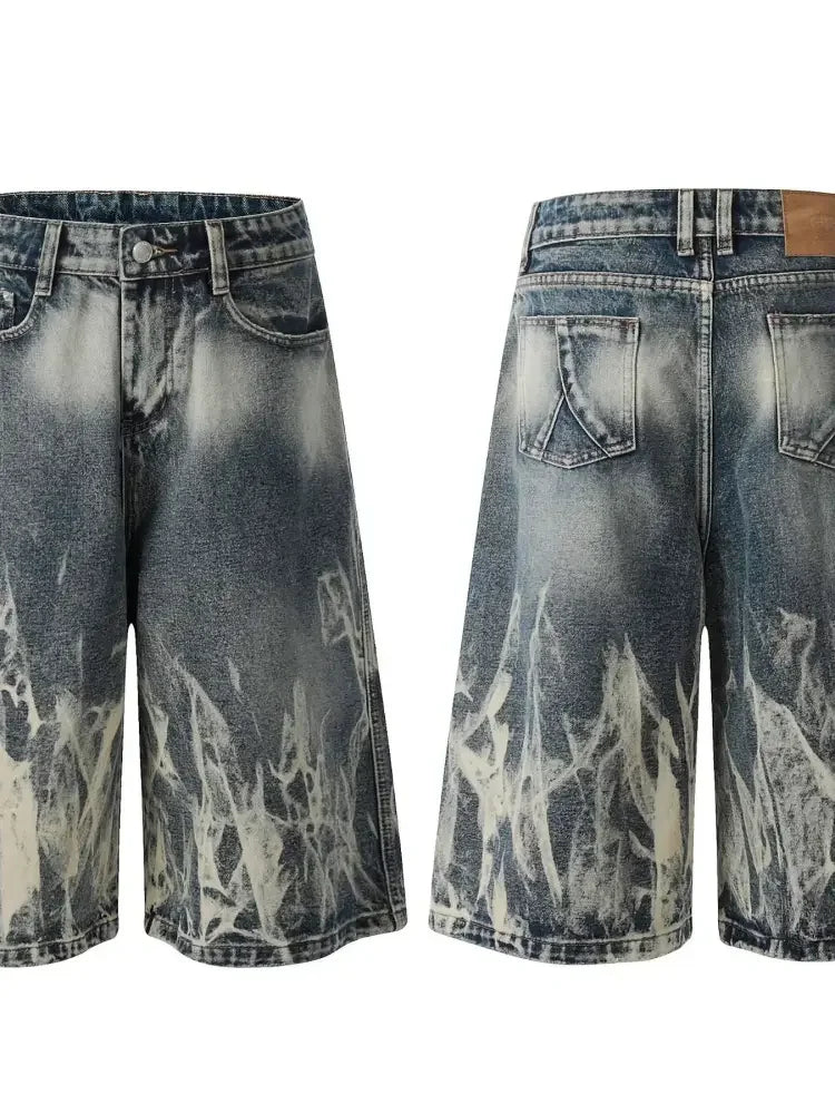 Men's Acid Wash Denim Shorts