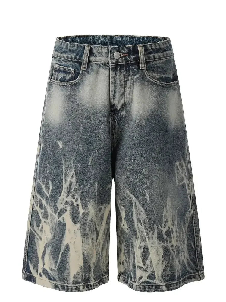 Men's Acid Wash Denim Shorts