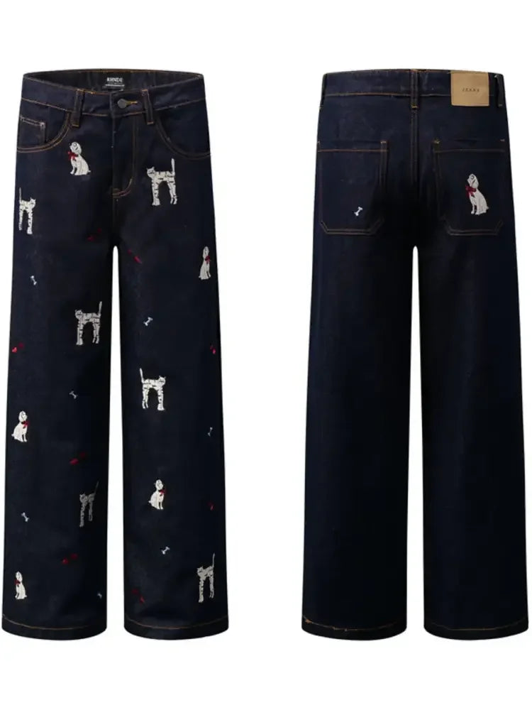 Men's Animal Wide Leg Jeans