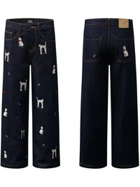 Men's Animal Wide Leg Jeans