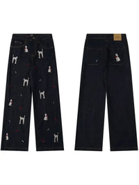 Men's Animal Wide Leg Jeans