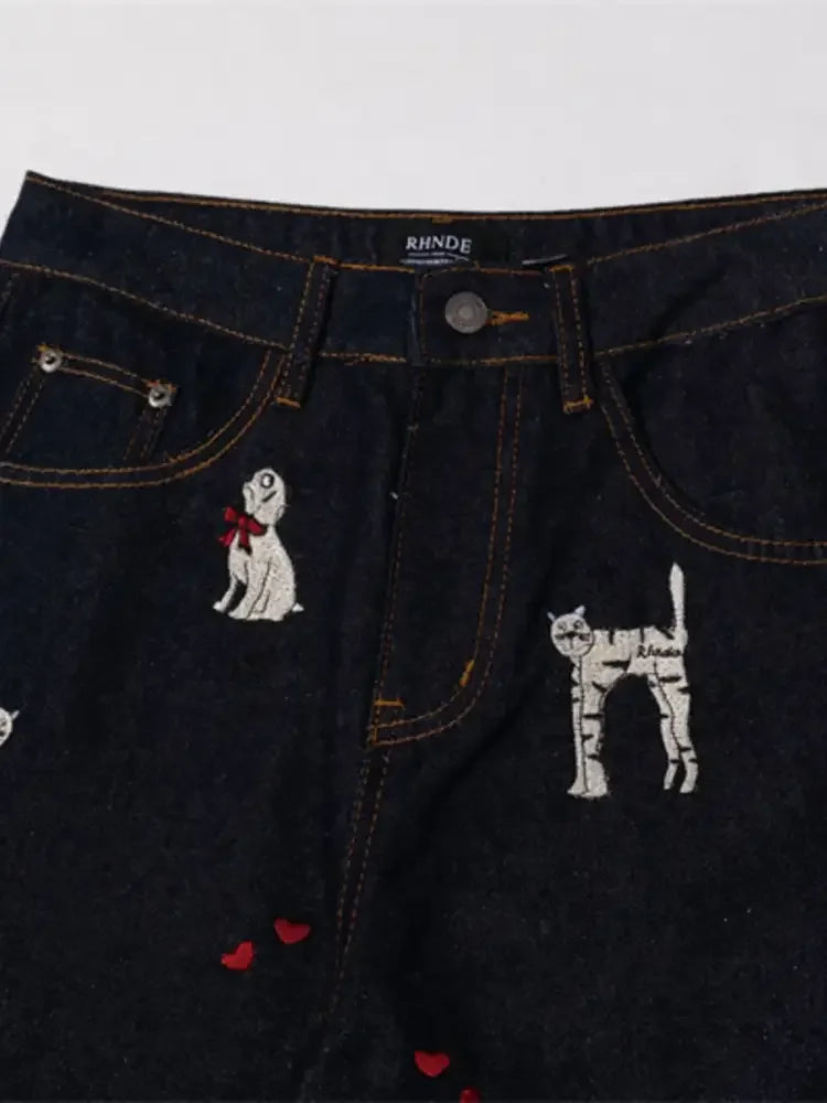 Men's Animal Wide Leg Jeans