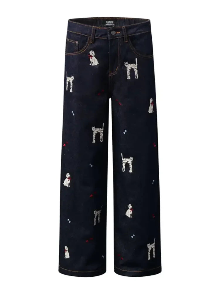 Men's Animal Wide Leg Jeans
